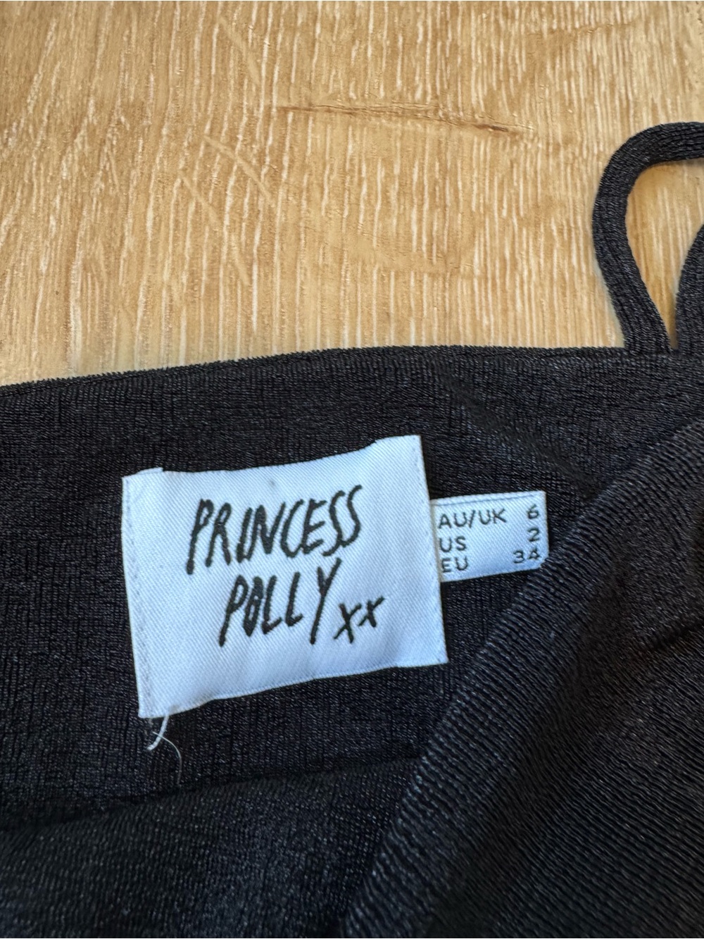 Princess Polly Slinky matching set black skirt & top with ties size 2 - Picture 7 of 9